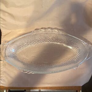 Vintage Elegant Glass Fish-Shaped Platter